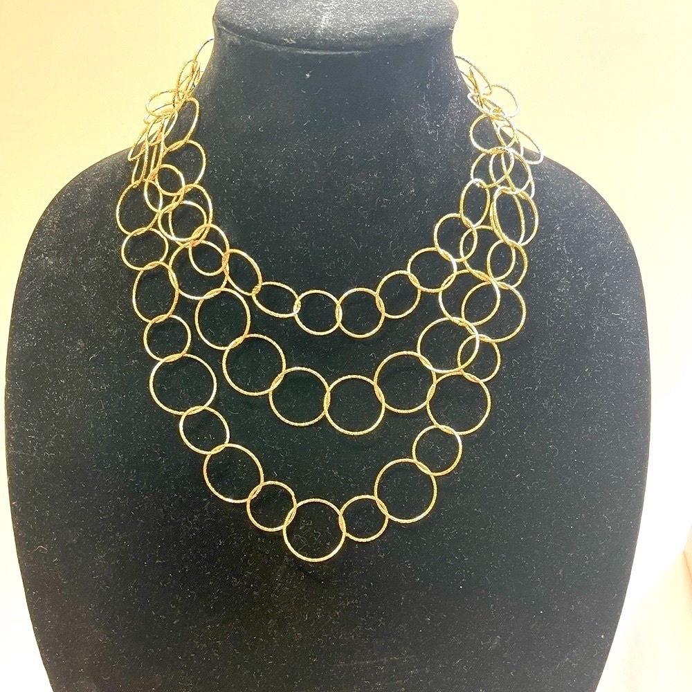 APT. 9 3 layers gold circle links necklace choker
